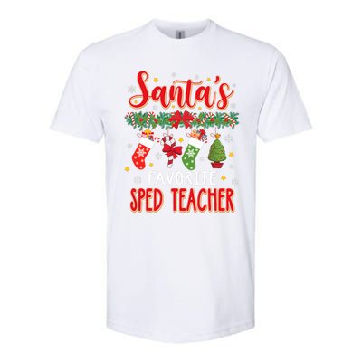 SantaS Favorite Sped Teacher Santa Hat Xmas Softstyle CVC T-Shirt