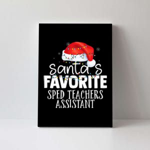 Santas Favorite Sped Teachers Assistant Santa Hat Lights Canvas