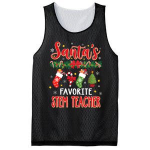 SantaS Favorite Stem Teacher Santa Hat Xmas Mesh Reversible Basketball Jersey Tank