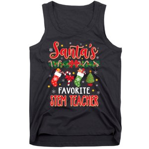 SantaS Favorite Stem Teacher Santa Hat Xmas Tank Top