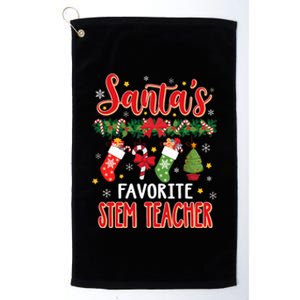 SantaS Favorite Stem Teacher Santa Hat Xmas Platinum Collection Golf Towel