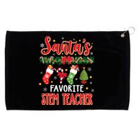 SantaS Favorite Stem Teacher Santa Hat Xmas Grommeted Golf Towel