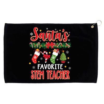 SantaS Favorite Stem Teacher Santa Hat Xmas Grommeted Golf Towel