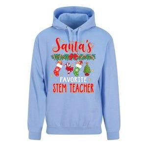 SantaS Favorite Stem Teacher Santa Hat Xmas Unisex Surf Hoodie