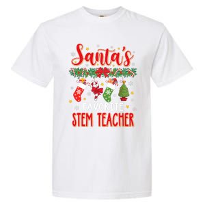 SantaS Favorite Stem Teacher Santa Hat Xmas Garment-Dyed Heavyweight T-Shirt