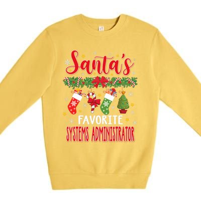 SantaS Favorite Systems Administrator Santa Hat Xmas Premium Crewneck Sweatshirt