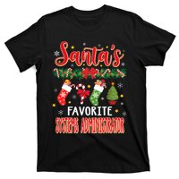 SantaS Favorite Systems Administrator Santa Hat Xmas T-Shirt