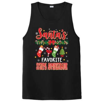 SantaS Favorite Systems Administrator Santa Hat Xmas PosiCharge Competitor Tank