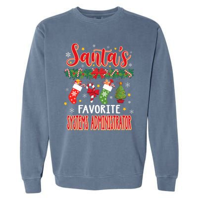 SantaS Favorite Systems Administrator Santa Hat Xmas Garment-Dyed Sweatshirt