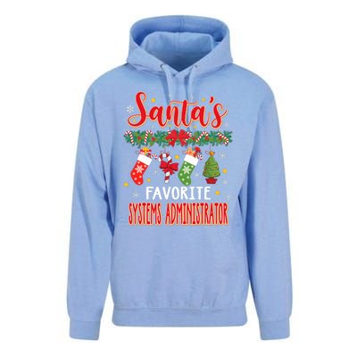 SantaS Favorite Systems Administrator Santa Hat Xmas Unisex Surf Hoodie