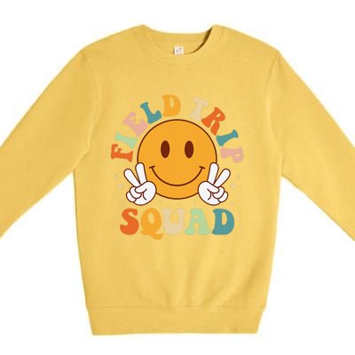 School Fieldtrip Squad Groovy Field Day 2024 Teacher Premium Crewneck Sweatshirt