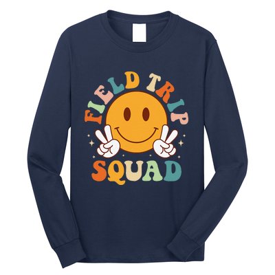 School Fieldtrip Squad Groovy Field Day 2024 Teacher Long Sleeve Shirt