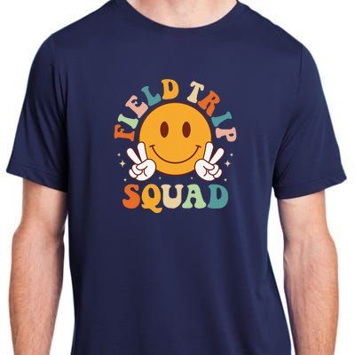 School Fieldtrip Squad Groovy Field Day 2024 Teacher Adult ChromaSoft Performance T-Shirt