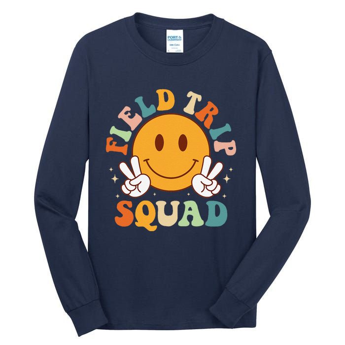 School Fieldtrip Squad Groovy Field Day 2024 Teacher Tall Long Sleeve T-Shirt