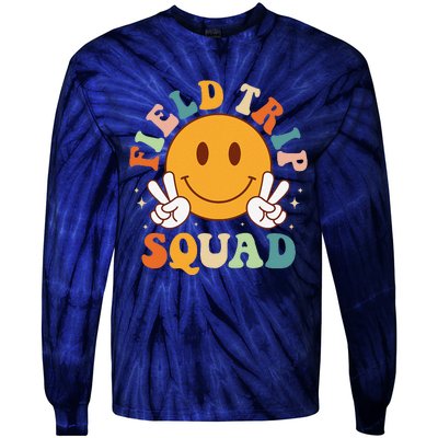 School Fieldtrip Squad Groovy Field Day 2024 Teacher Tie-Dye Long Sleeve Shirt