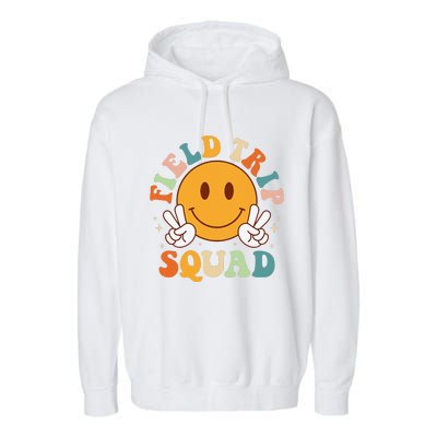 School Fieldtrip Squad Groovy Field Day 2024 Teacher Garment-Dyed Fleece Hoodie