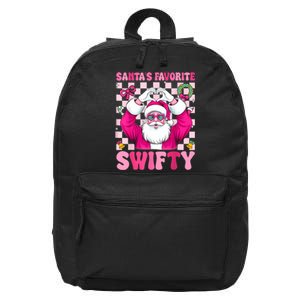 SantaS Favorite Swifty Merry Christmas Groovy Xmas Lights 16 in Basic Backpack