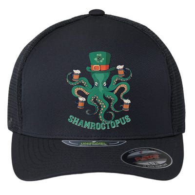 Shamroctopus Funny St Patrick's Day Octopus Drinking Team Flexfit Unipanel Trucker Cap
