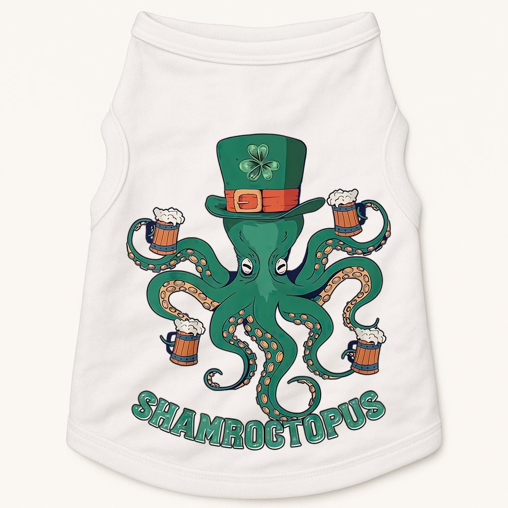 Shamroctopus Funny St Patrick's Day Octopus Drinking Team Doggie Tank