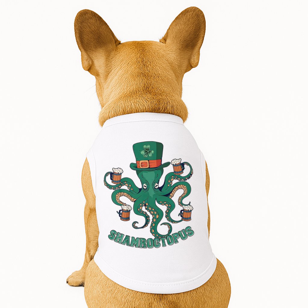 Shamroctopus Funny St Patrick's Day Octopus Drinking Team Doggie Tank