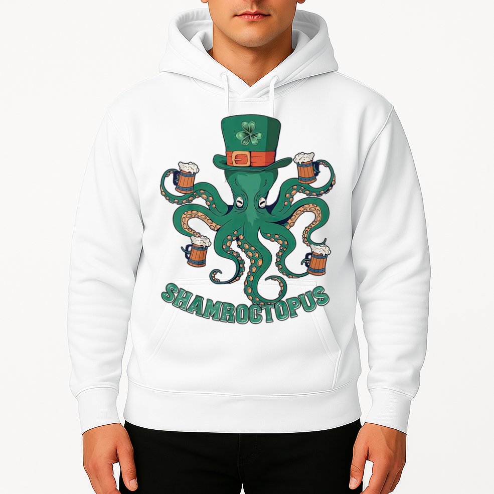 Shamroctopus Funny St Patrick's Day Octopus Drinking Team Hoodie