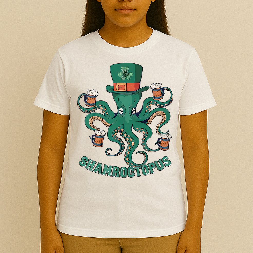 Shamroctopus Funny St Patrick's Day Octopus Drinking Team T-Shirt