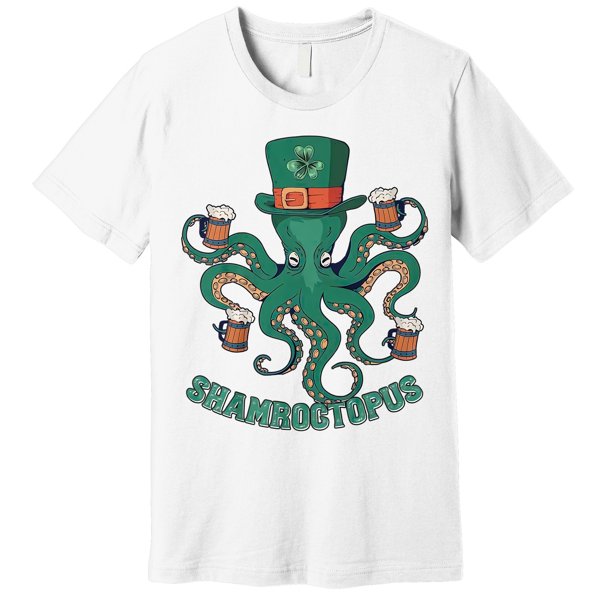 Shamroctopus Funny St Patrick's Day Octopus Drinking Team Premium T-Shirt