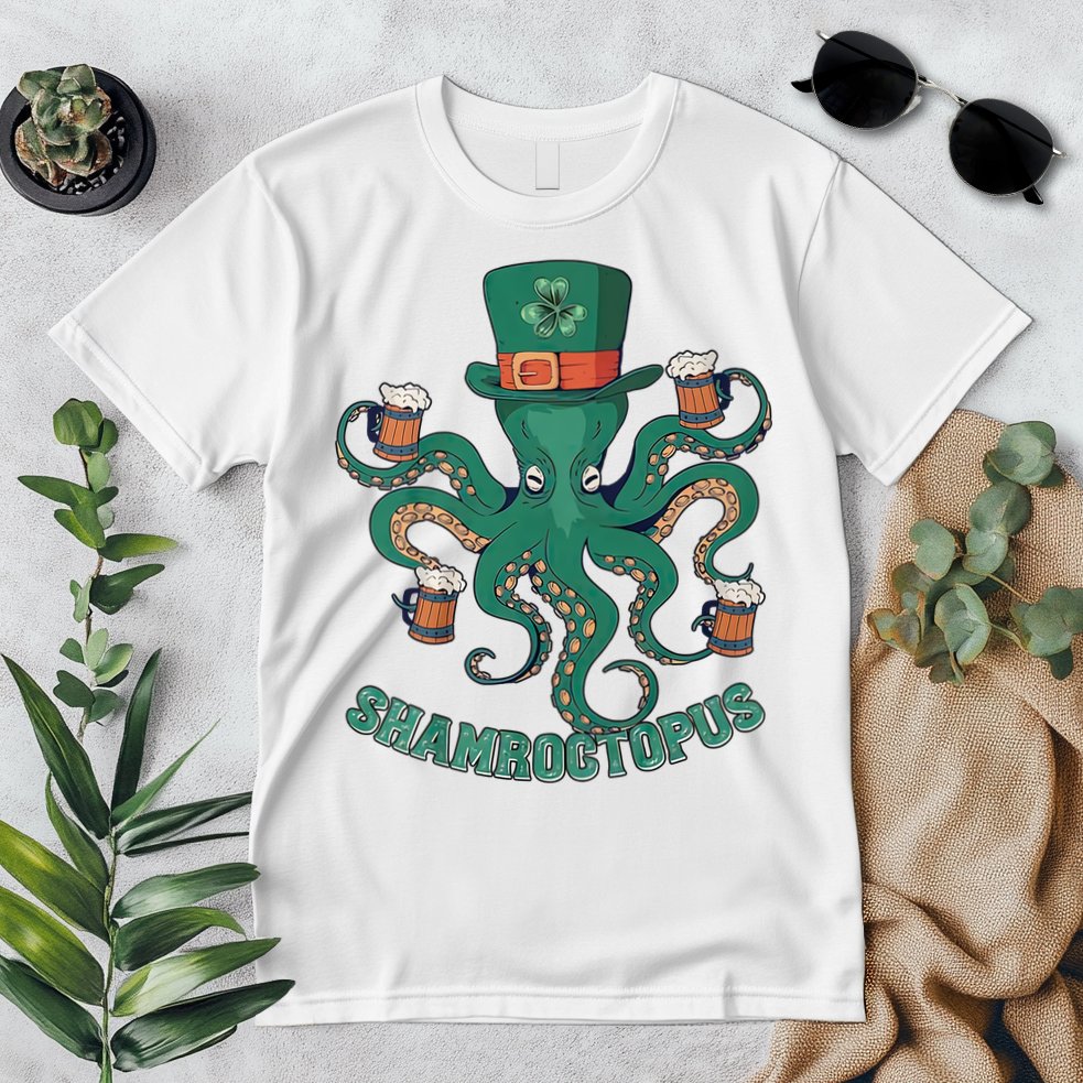 Shamroctopus Funny St Patrick's Day Octopus Drinking Team Premium T-Shirt