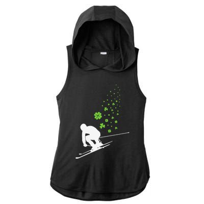 Ski Freestyle Skiing Patricks Day Ladies PosiCharge Tri-Blend Wicking Draft Hoodie Tank