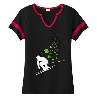 Ski Freestyle Skiing Patricks Day Ladies Halftime Notch Neck Tee