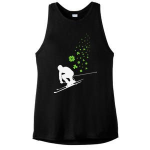 Ski Freestyle Skiing Patricks Day Ladies PosiCharge Tri-Blend Wicking Tank