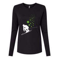 Ski Freestyle Skiing Patricks Day Womens Cotton Relaxed Long Sleeve T-Shirt