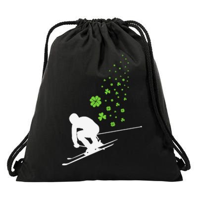 Ski Freestyle Skiing Patricks Day Drawstring Bag