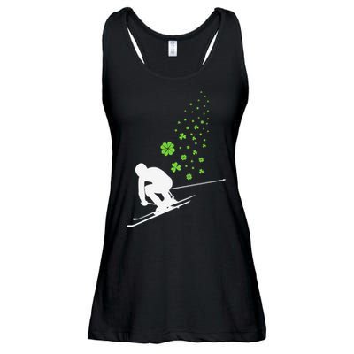 Ski Freestyle Skiing Patricks Day Ladies Essential Flowy Tank