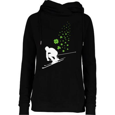 Ski Freestyle Skiing Patricks Day Womens Funnel Neck Pullover Hood