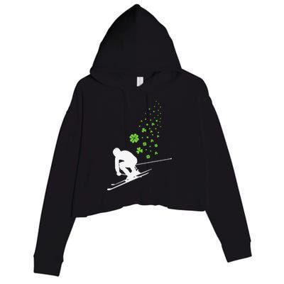 Ski Freestyle Skiing Patricks Day Crop Fleece Hoodie