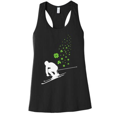 Ski Freestyle Skiing Patricks Day Women's Racerback Tank