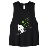 Ski Freestyle Skiing Patricks Day Women's Racerback Cropped Tank