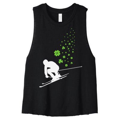 Ski Freestyle Skiing Patricks Day Women's Racerback Cropped Tank