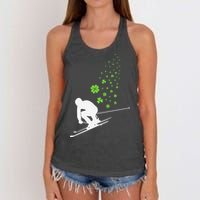 Ski Freestyle Skiing Patricks Day Women's Knotted Racerback Tank