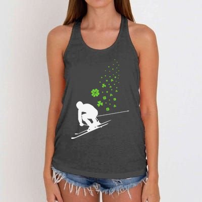 Ski Freestyle Skiing Patricks Day Women's Knotted Racerback Tank