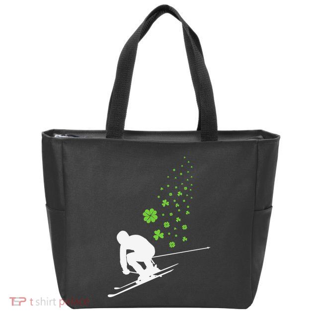 Ski Freestyle Skiing Patricks Day Zip Tote Bag