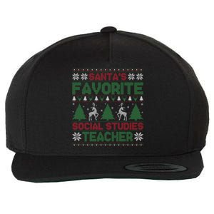 SantaS Favorite Social Studies Teacher Ugly Xmas Sweater Gift Wool Snapback Cap