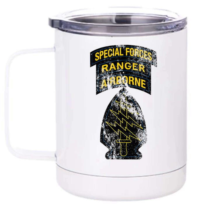 Special Forces Sf Ranger Tab Retro Vintage 12 oz Stainless Steel Tumbler Cup