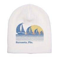 Sarasota Fl Sailboat Vintage 80s Sunset Short Acrylic Beanie