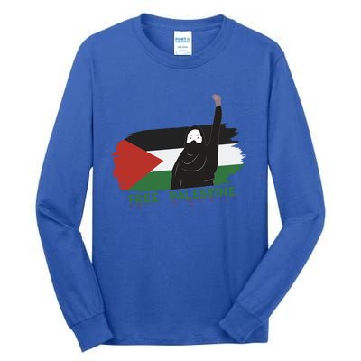 S Fist Stand With Free Palestine Flag Gift Tall Long Sleeve T-Shirt