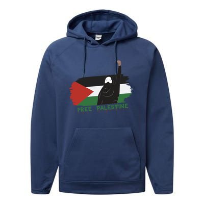 S Fist Stand With Free Palestine Flag Gift Performance Fleece Hoodie