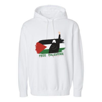 S Fist Stand With Free Palestine Flag Gift Garment-Dyed Fleece Hoodie