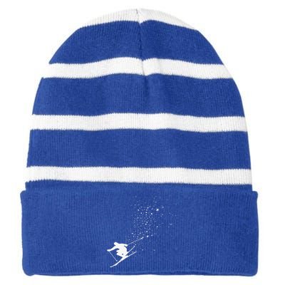 Ski Freestyle Skiing Freeski Winter Sports Skier Gift Striped Beanie with Solid Band