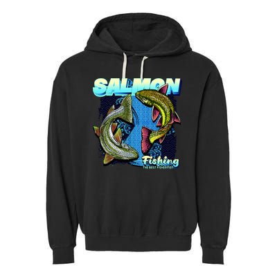Salmon Fishing Garment-Dyed Fleece Hoodie